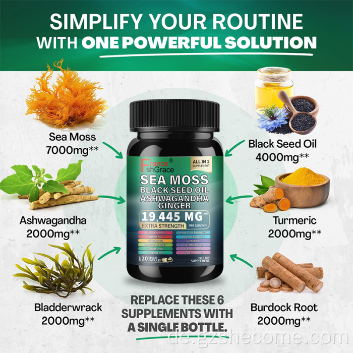 Schwarzsamenöl Haarstütze Sea Moos Supplement